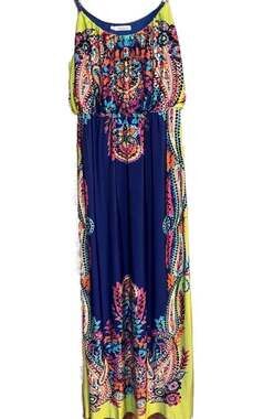 maurices Vibrant Paisley Medallion Print Adjustable Strap Maxi Dress